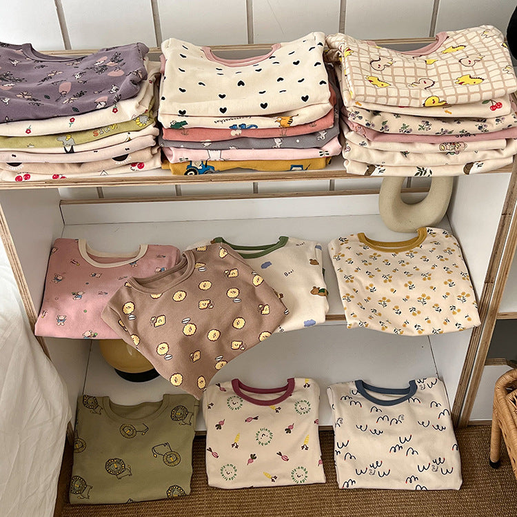 長袖パジャマ Long Sleeve Printed Pajamas 長袖 プリント パジャマ セット【mh0012243】