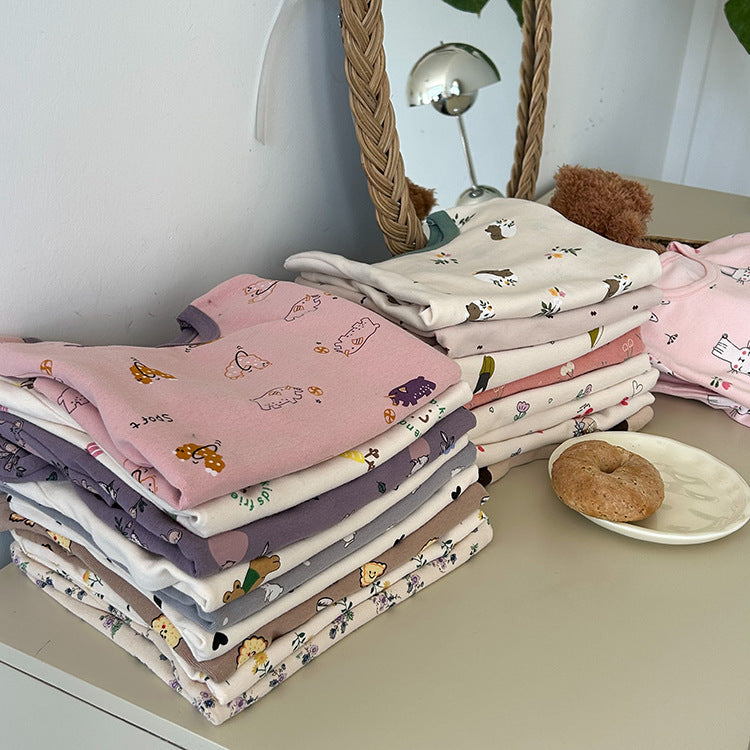 長袖パジャマ Long Sleeve Printed Pajamas 長袖 プリント パジャマ セット【mh0012243】