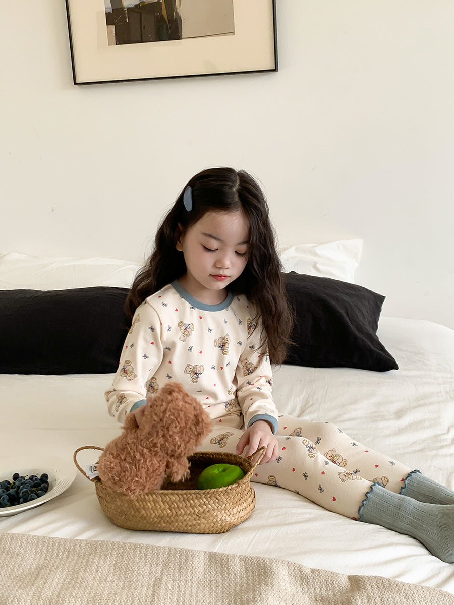 長袖パジャマ Long Sleeve Printed Pajamas 長袖 プリント パジャマ セット【mh0012243】