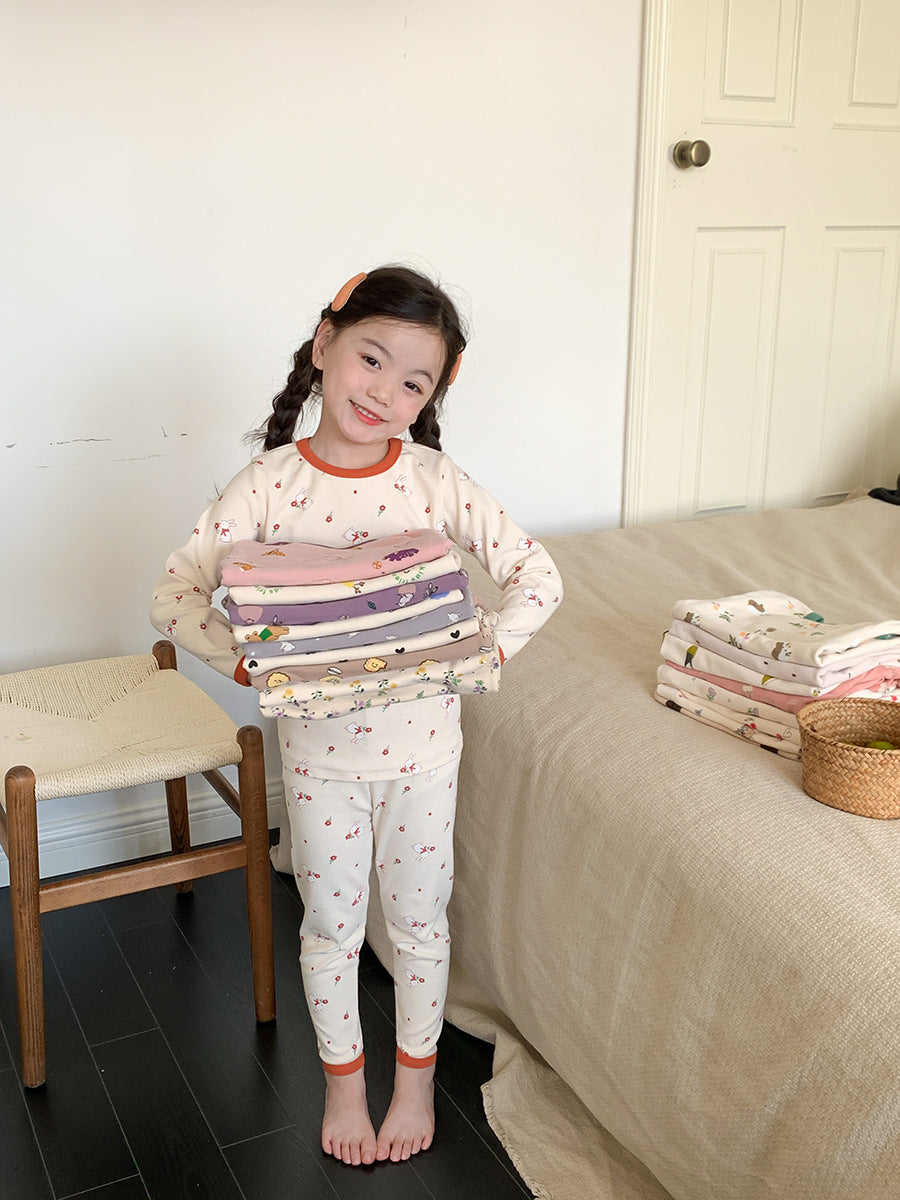 長袖パジャマ Long Sleeve Printed Pajamas 長袖 プリント パジャマ セット【mh0012243】