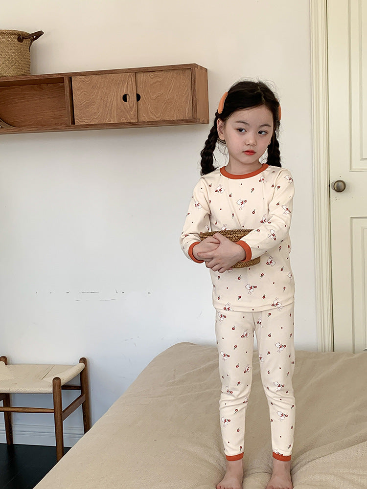 長袖パジャマ Long Sleeve Printed Pajamas 長袖 プリント パジャマ セット【mh0012243】