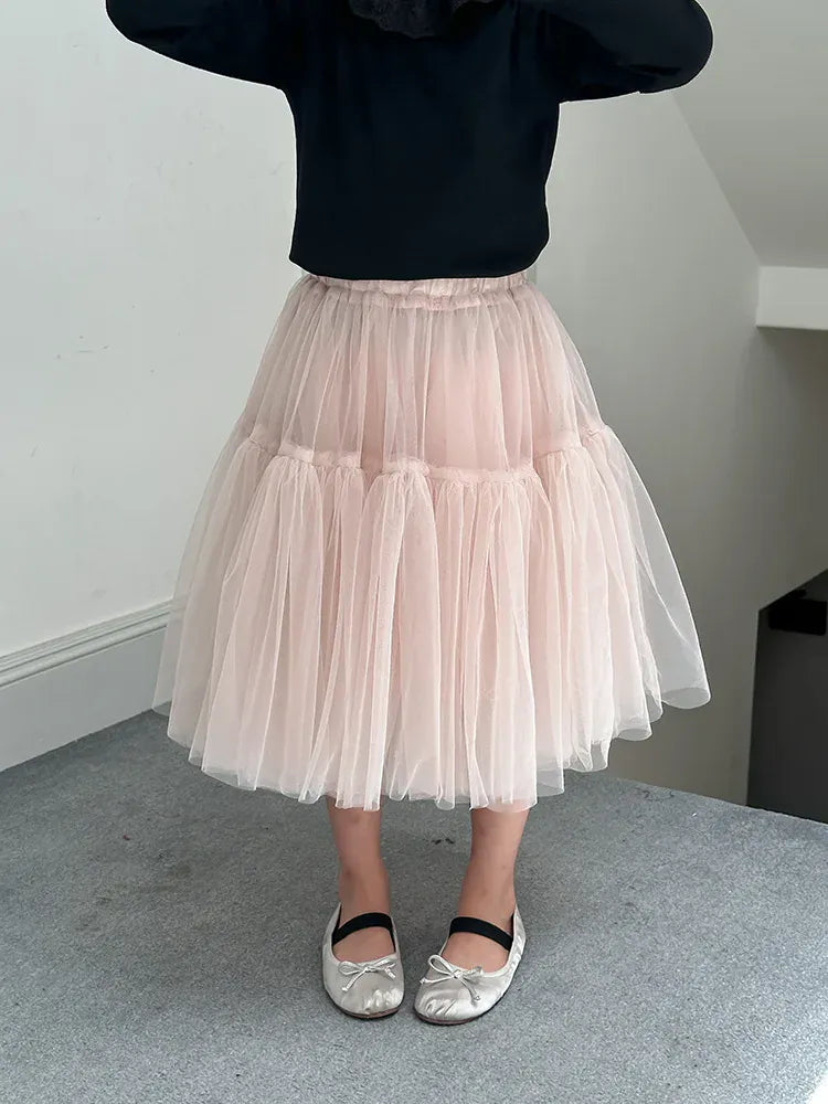 スカート Pink / 2T- 90 キッズスカート ボイルチュチュチュールプリンセススカート 4カラー【mh0006858】