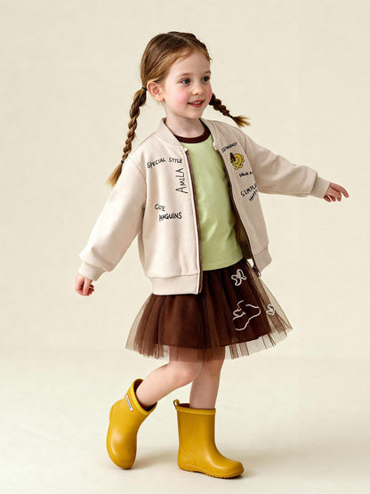 カーディガン・パーカー Cartoon Graffiti Baseball Jacket 落書きプリントジップアップブルゾン【mh0011986】