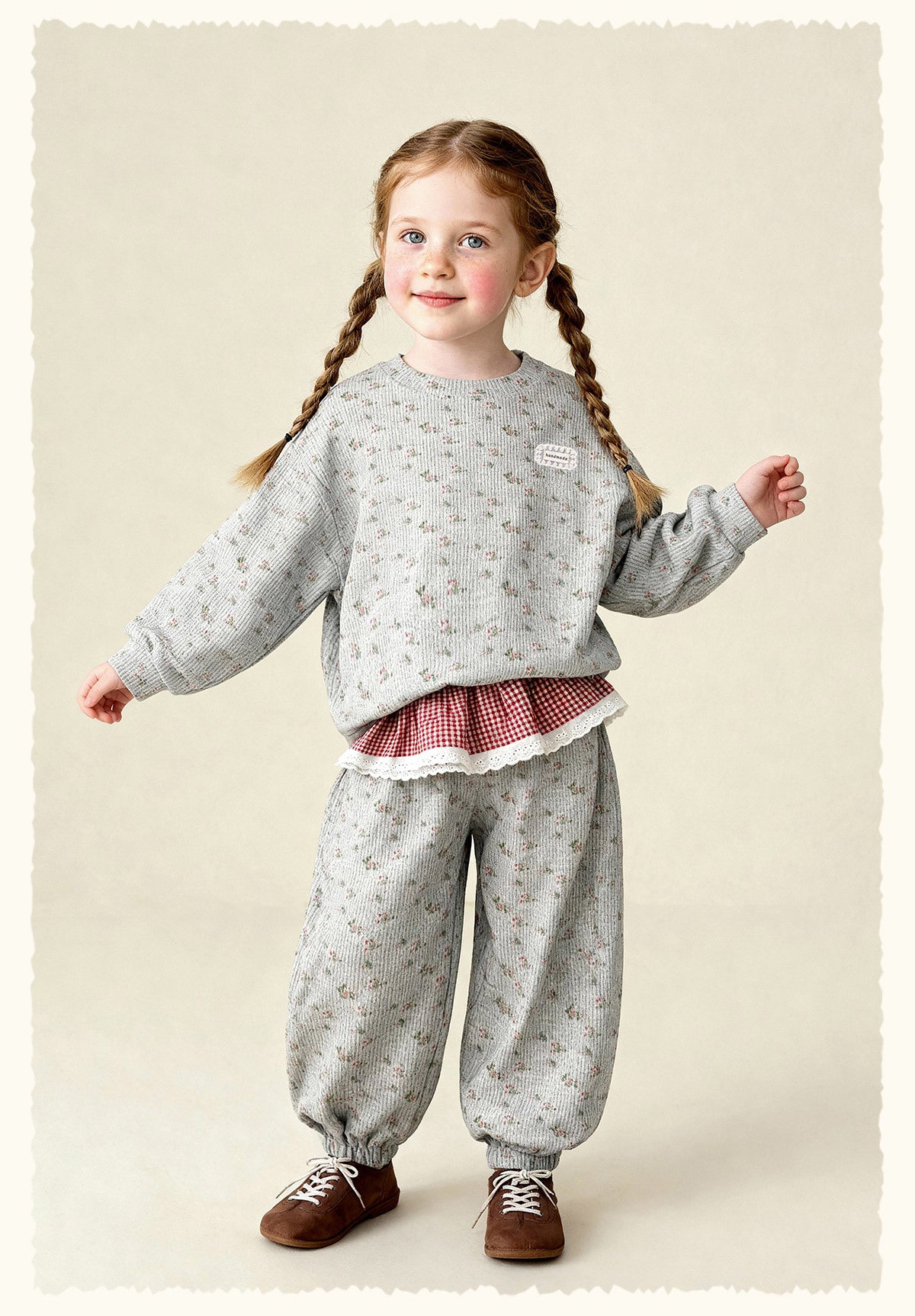 長袖セットアップ Floral Sweatshirt Sweatpants Set 小花柄スウェットセットアップ【mh0011985】