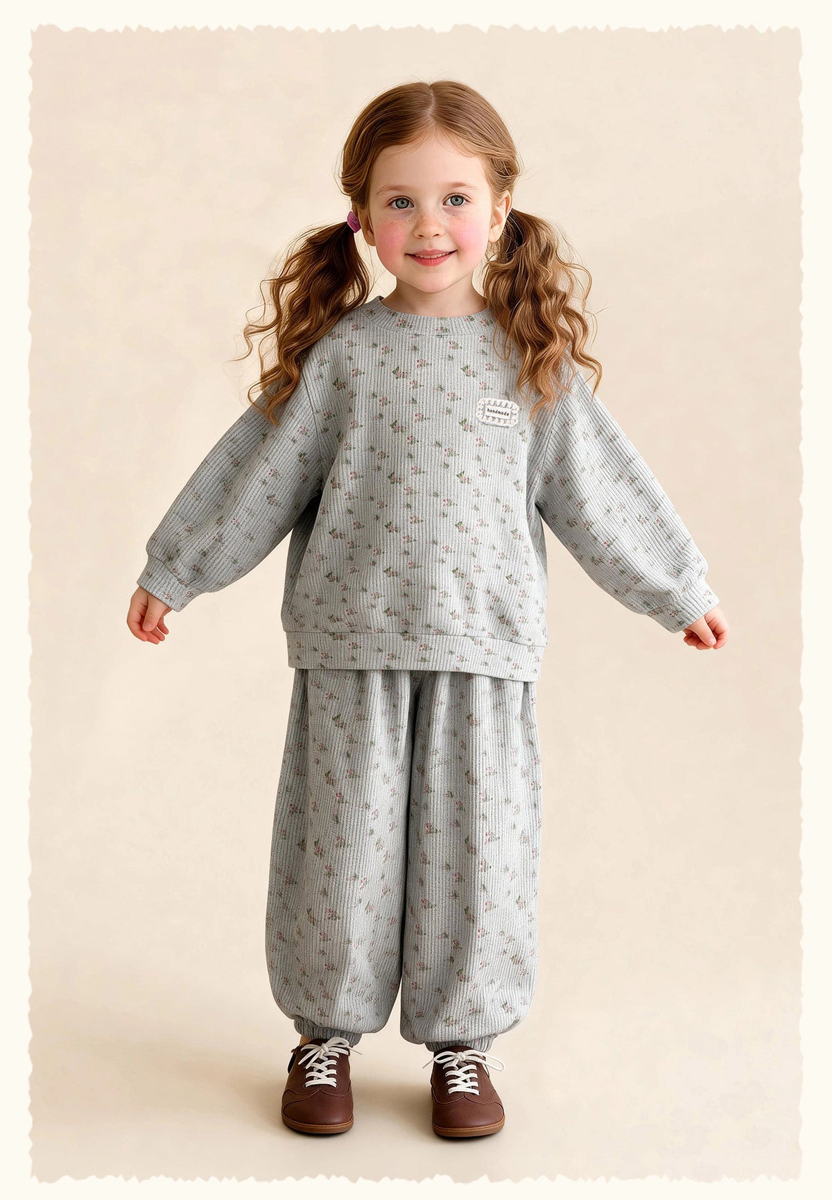 長袖セットアップ Floral Sweatshirt Sweatpants Set 小花柄スウェットセットアップ【mh0011985】