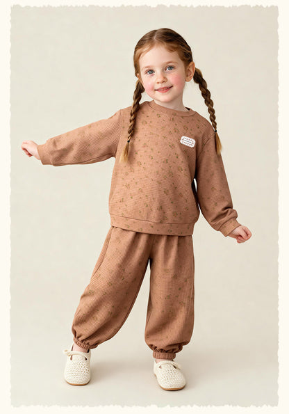 長袖セットアップ Floral Sweatshirt Sweatpants Set 小花柄スウェットセットアップ【mh0011985】