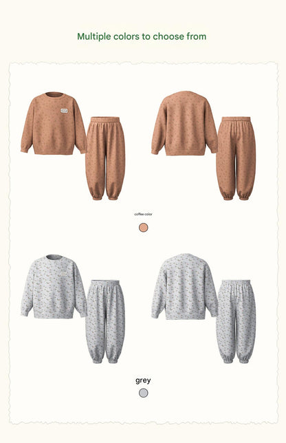 長袖セットアップ Floral Sweatshirt Sweatpants Set 小花柄スウェットセットアップ【mh0011985】