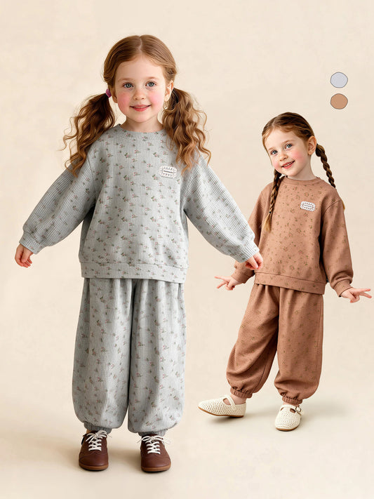 長袖セットアップ Floral Sweatshirt Sweatpants Set 小花柄スウェットセットアップ【mh0011985】