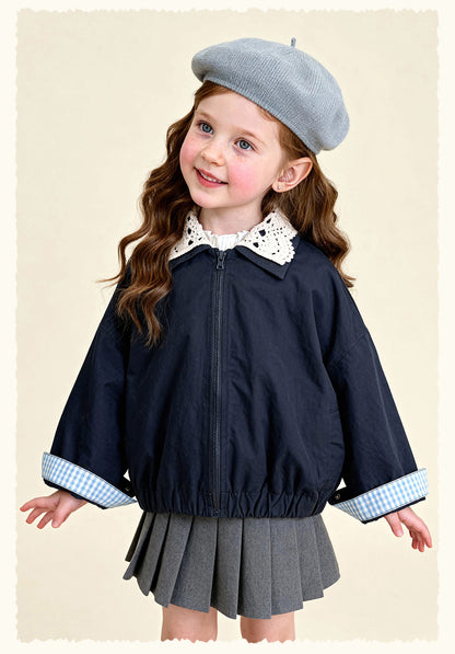 ショートコート・ジャケット・ジャンパー Patchwork Check Retro Loose Jacket パッチワークチェック柄ジャケット【mh0011972】