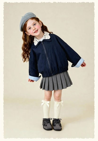 ショートコート・ジャケット・ジャンパー Patchwork Check Retro Loose Jacket パッチワークチェック柄ジャケット【mh0011972】