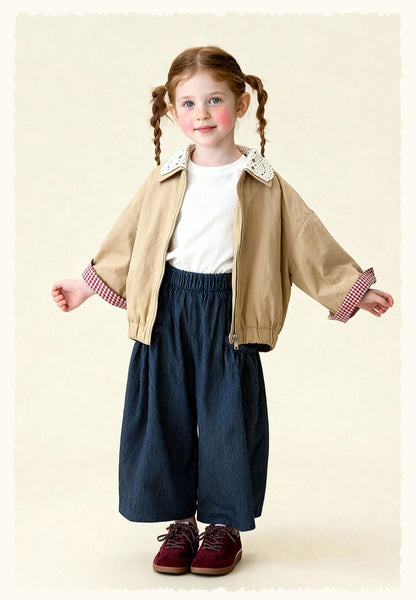 ショートコート・ジャケット・ジャンパー Patchwork Check Retro Loose Jacket パッチワークチェック柄ジャケット【mh0011972】