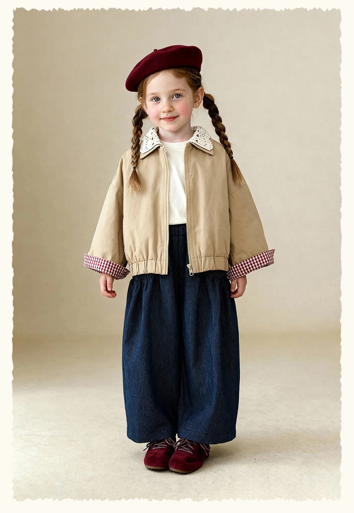 ショートコート・ジャケット・ジャンパー Patchwork Check Retro Loose Jacket パッチワークチェック柄ジャケット【mh0011972】