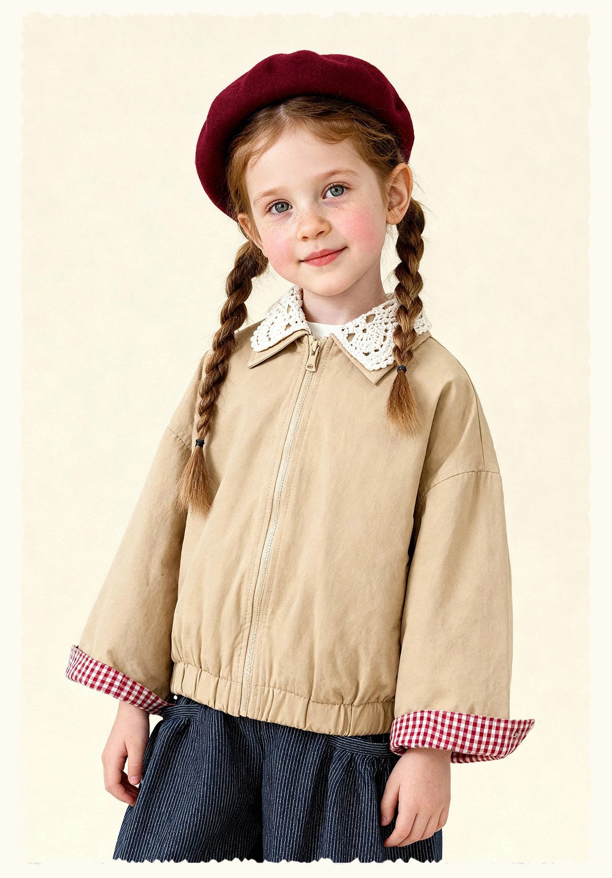 ショートコート・ジャケット・ジャンパー Patchwork Check Retro Loose Jacket パッチワークチェック柄ジャケット【mh0011972】