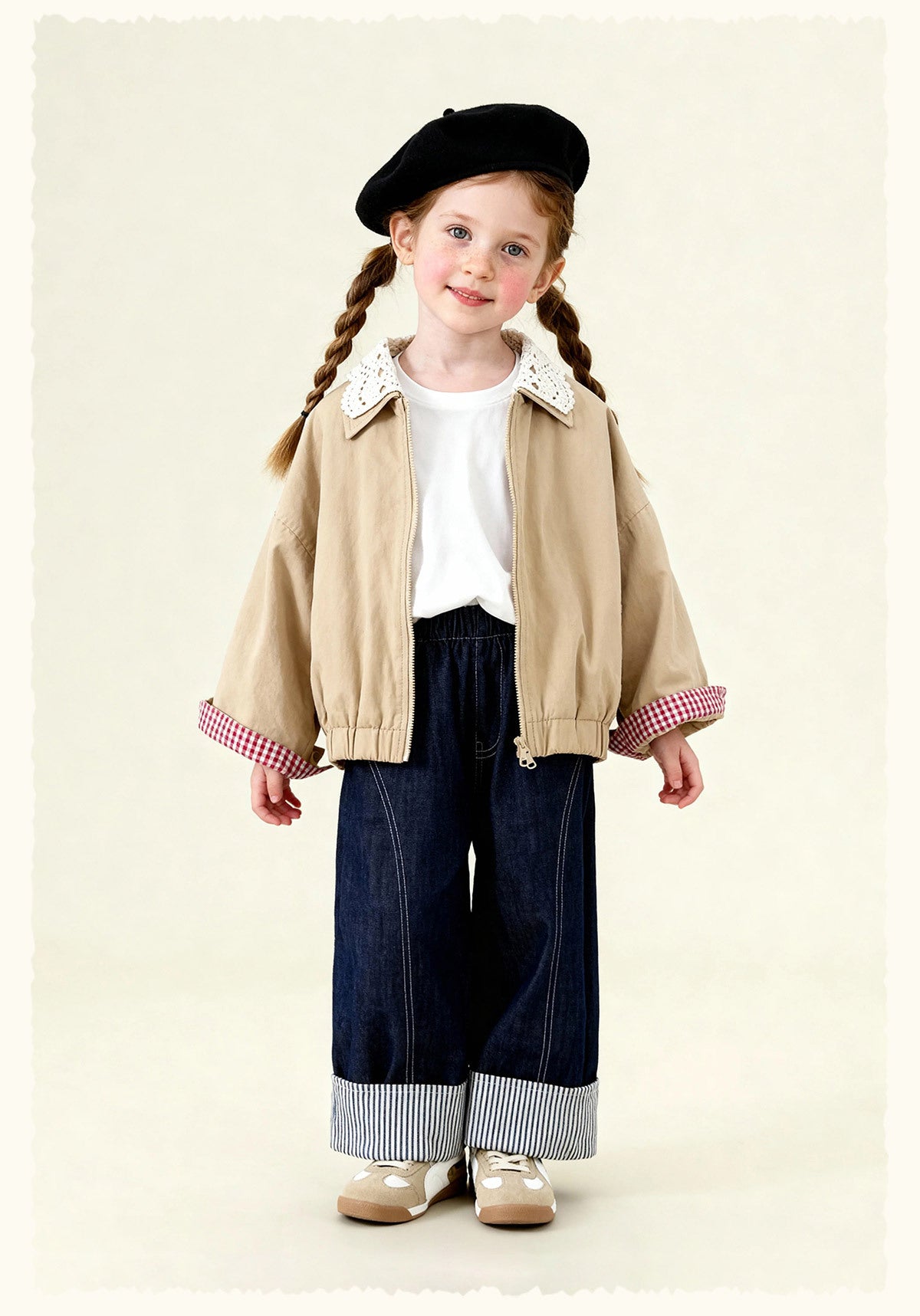 ショートコート・ジャケット・ジャンパー Patchwork Check Retro Loose Jacket パッチワークチェック柄ジャケット【mh0011972】