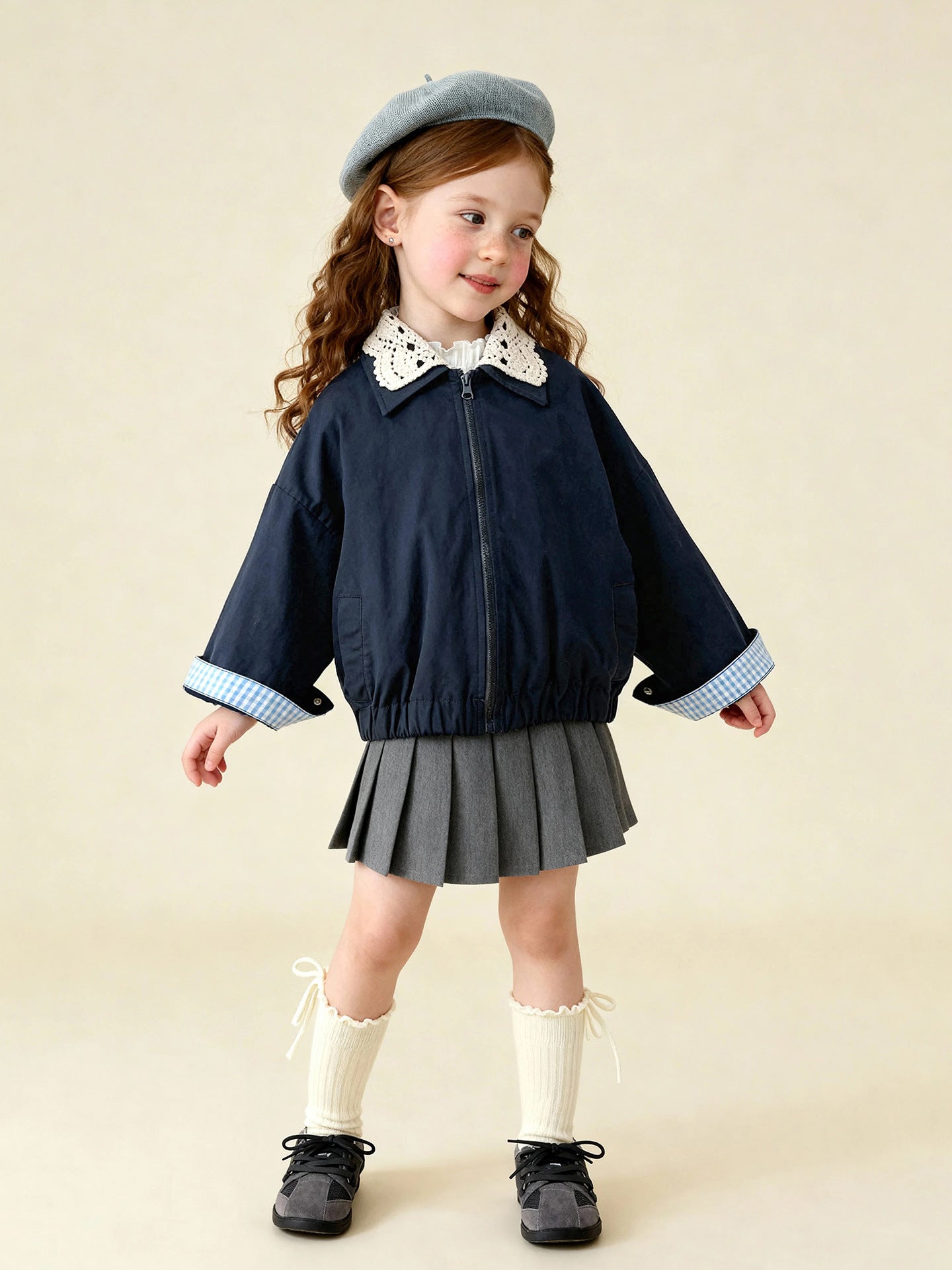 ショートコート・ジャケット・ジャンパー Patchwork Check Retro Loose Jacket パッチワークチェック柄ジャケット【mh0011972】