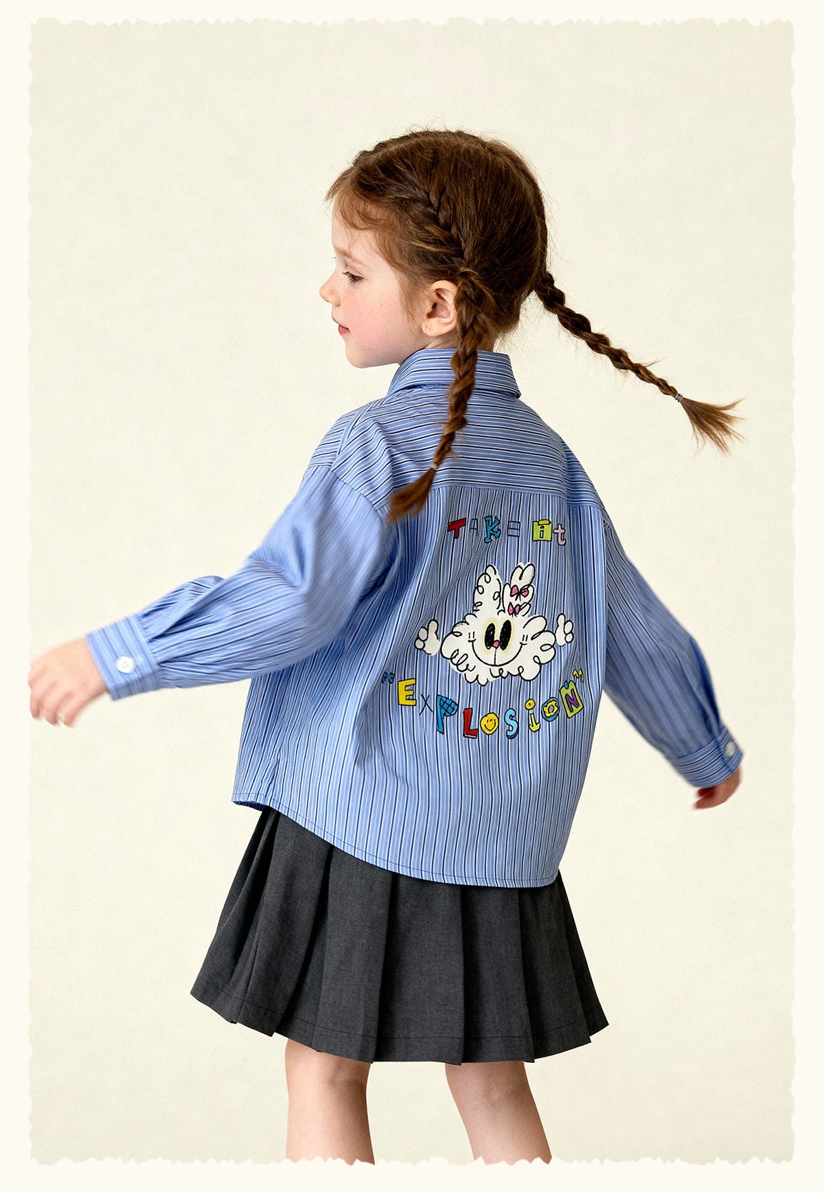 長袖シャツ・ブラウス Striped Stand Collar Loose Shirt ストライプ柄スタンドカラーシャツ【mh0011981】