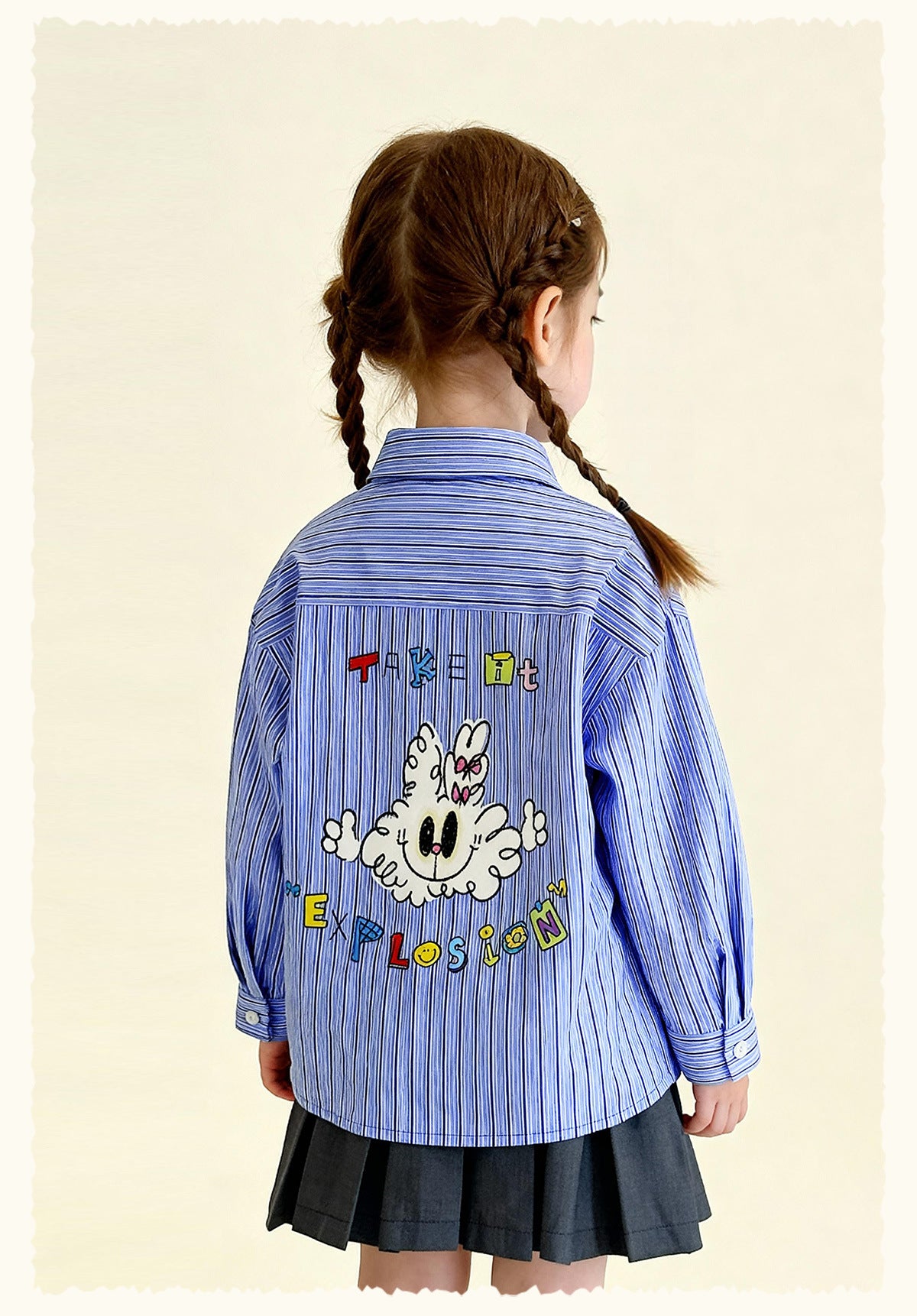 長袖シャツ・ブラウス Striped Stand Collar Loose Shirt ストライプ柄スタンドカラーシャツ【mh0011981】