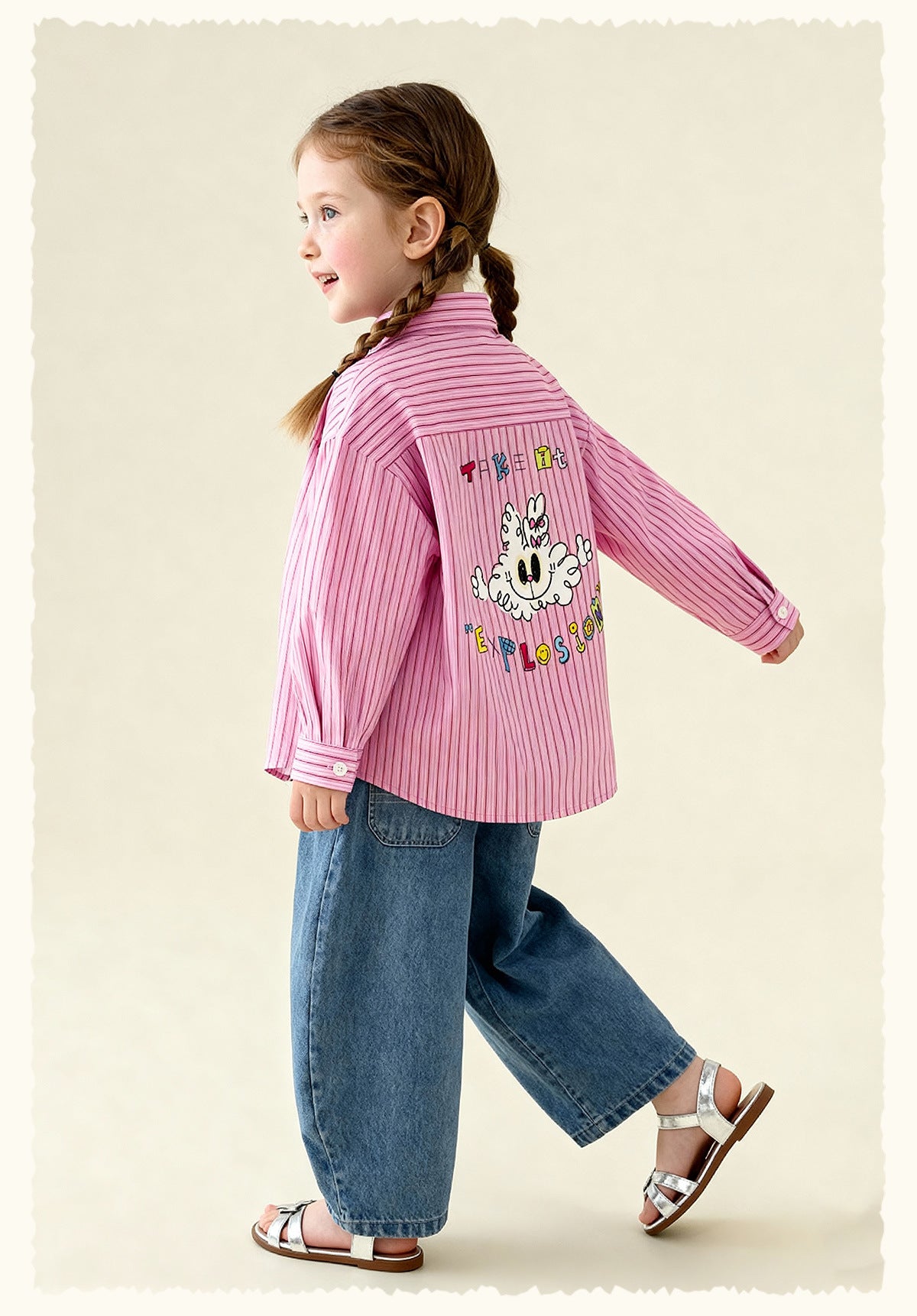 長袖シャツ・ブラウス Striped Stand Collar Loose Shirt ストライプ柄スタンドカラーシャツ【mh0011981】