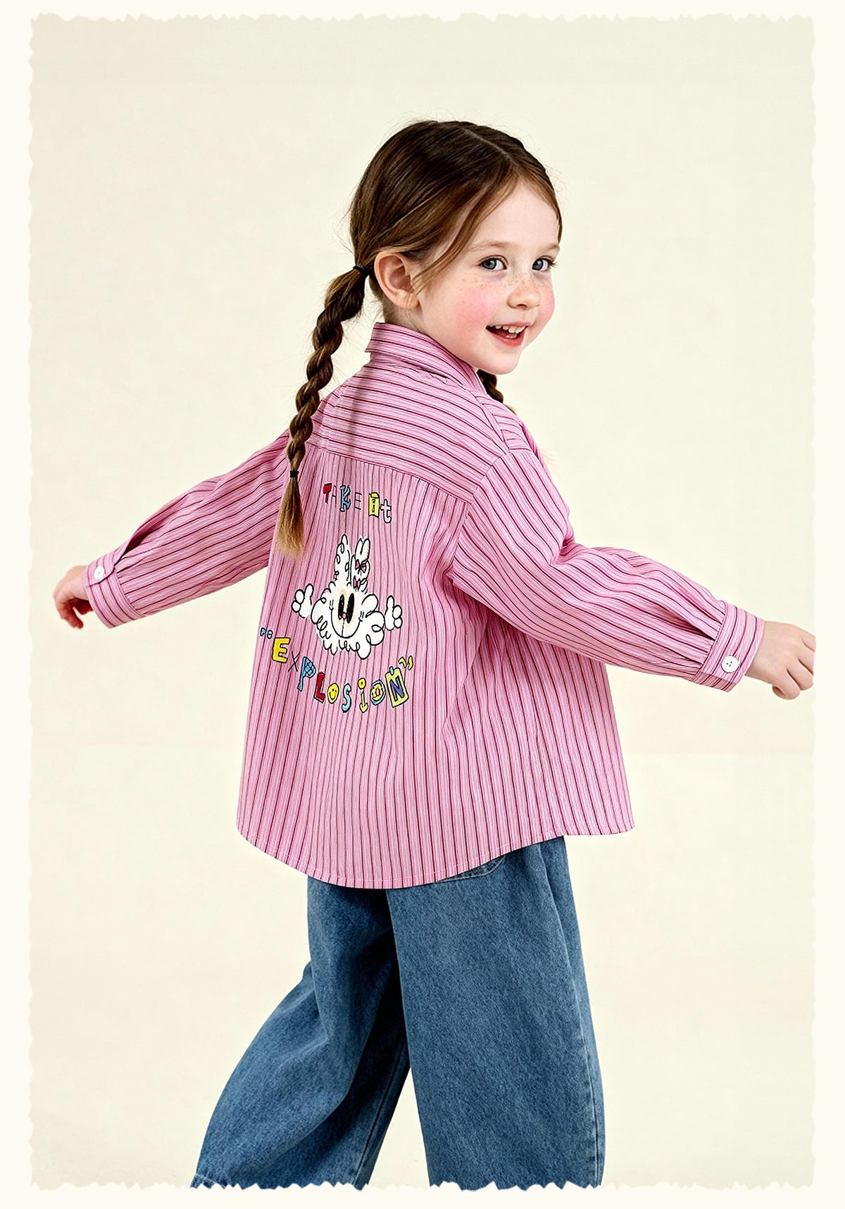 長袖シャツ・ブラウス Striped Stand Collar Loose Shirt ストライプ柄スタンドカラーシャツ【mh0011981】