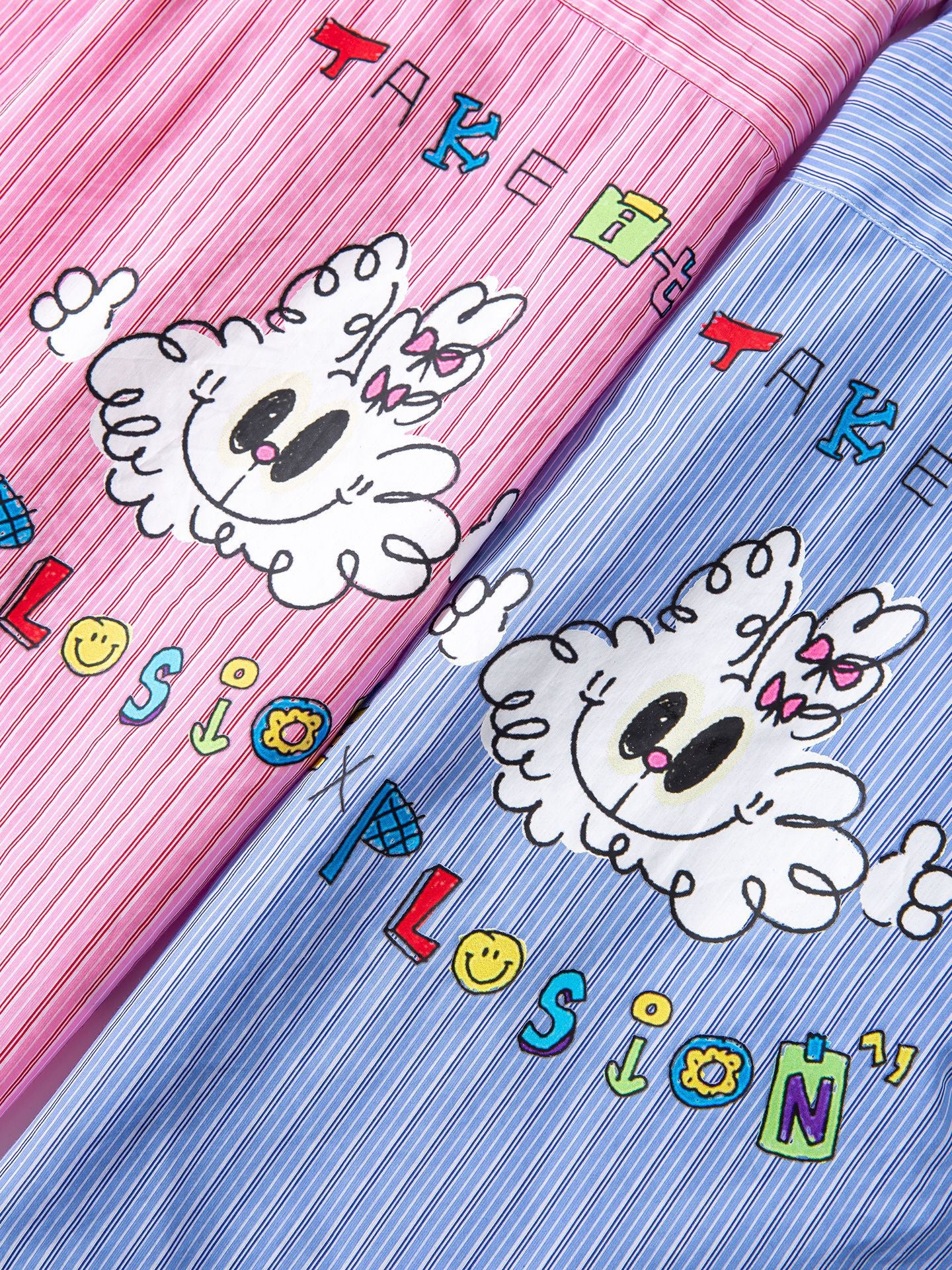 長袖シャツ・ブラウス Striped Stand Collar Loose Shirt ストライプ柄スタンドカラーシャツ【mh0011981】