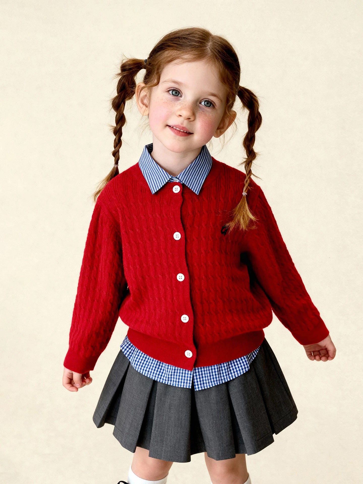 カーディガン・パーカー Versatile Cable Crew Neck Cardigan ケーブル編みニットカーディガン【mh0011982】