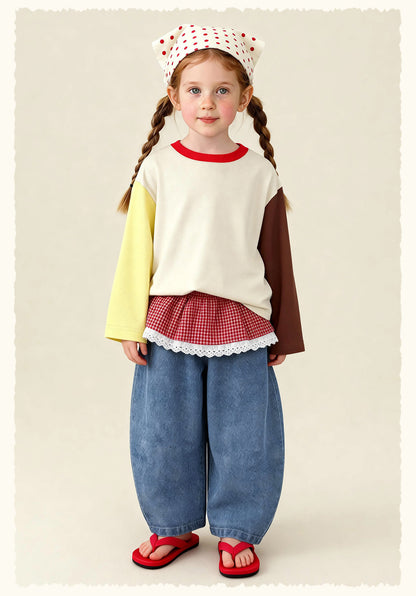 デニムパンツ Versatile Loose Wide Leg Jeans ゆったりワイドデニムパンツ【mh0011980】