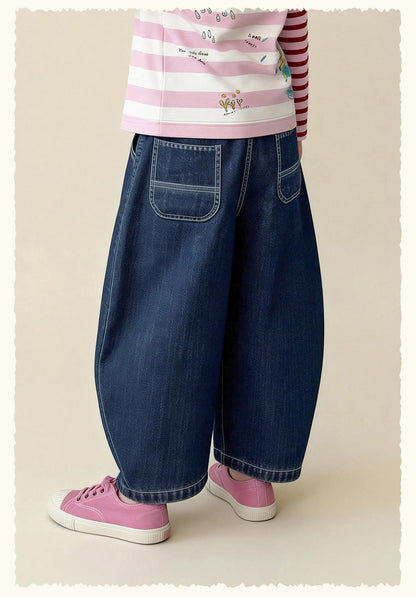 デニムパンツ Versatile Loose Wide Leg Jeans ゆったりワイドデニムパンツ【mh0011980】