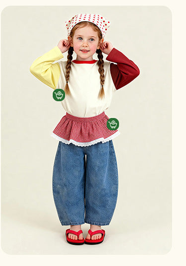 デニムパンツ Versatile Loose Wide Leg Jeans ゆったりワイドデニムパンツ【mh0011980】