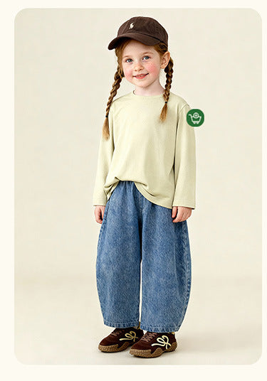 デニムパンツ Versatile Loose Wide Leg Jeans ゆったりワイドデニムパンツ【mh0011980】