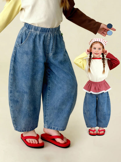 デニムパンツ Versatile Loose Wide Leg Jeans ゆったりワイドデニムパンツ【mh0011980】