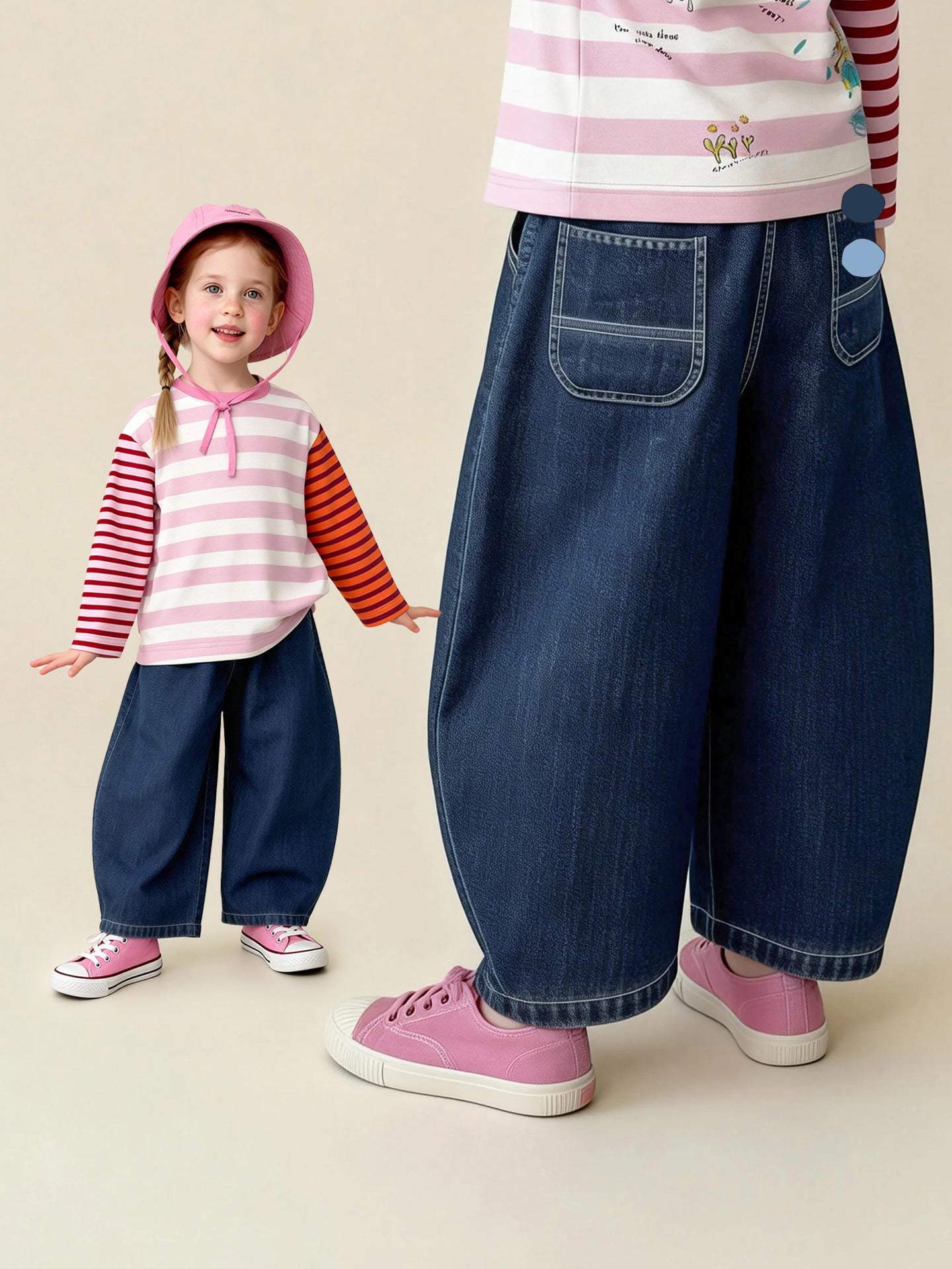 デニムパンツ Versatile Loose Wide Leg Jeans ゆったりワイドデニムパンツ【mh0011980】