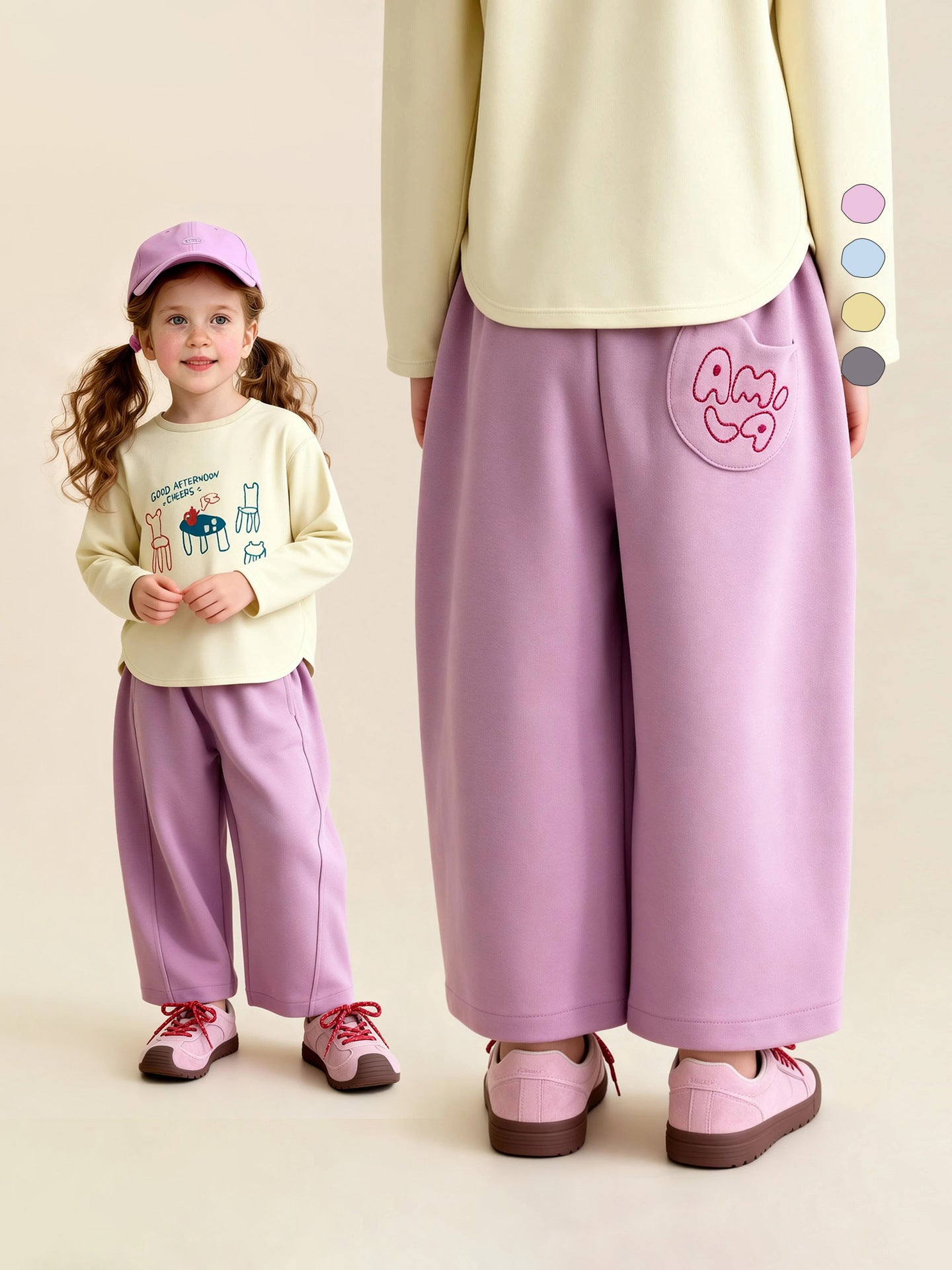 ロングパンツ・スウェットパンツ Versatile Loose Wide Leg Pants ゆったりワイドシルエットパンツ【mh0011976】