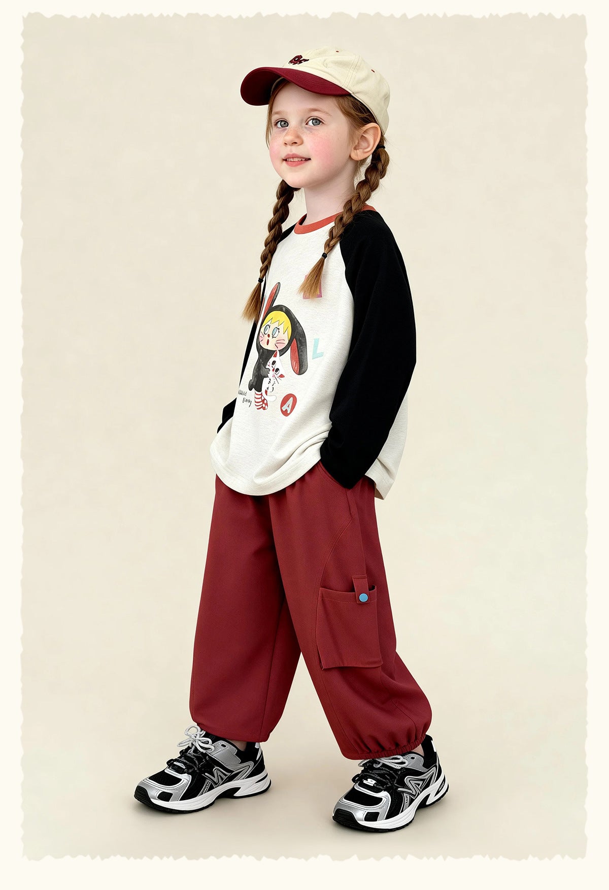 長袖Tシャツ Patchwork Raglan Crew Neck T-Shirt パッチワークラグラン長袖Tシャツ【mh0011970】