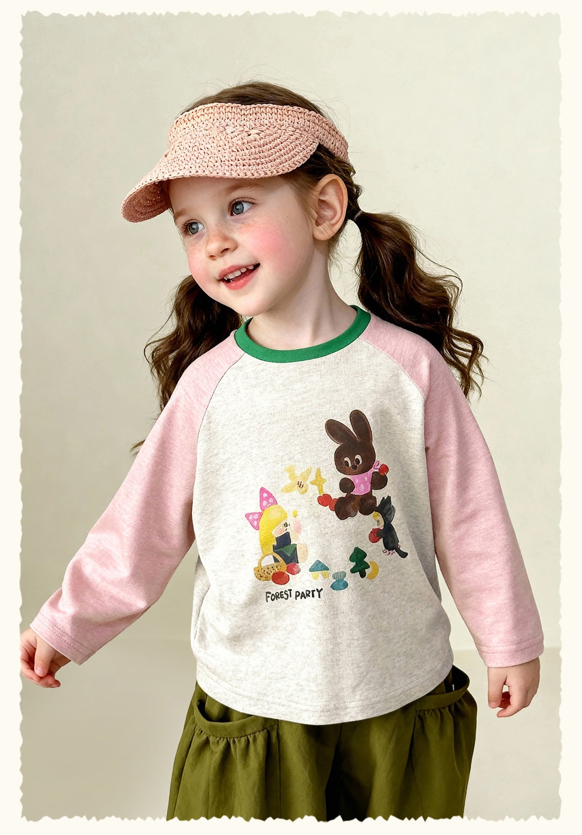 長袖Tシャツ Patchwork Raglan Crew Neck T-Shirt パッチワークラグラン長袖Tシャツ【mh0011970】