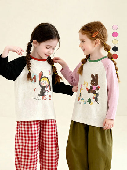 長袖Tシャツ Patchwork Raglan Crew Neck T-Shirt パッチワークラグラン長袖Tシャツ【mh0011970】