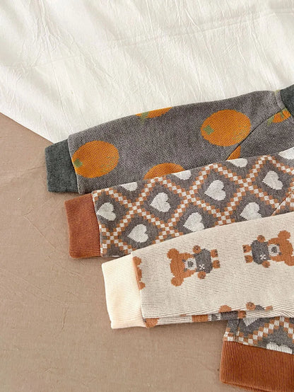 カーディガン・パーカー ベビーカーディガン ニットジャケット ハート レトロフラワー 幾何学 15柄【mh0004142】