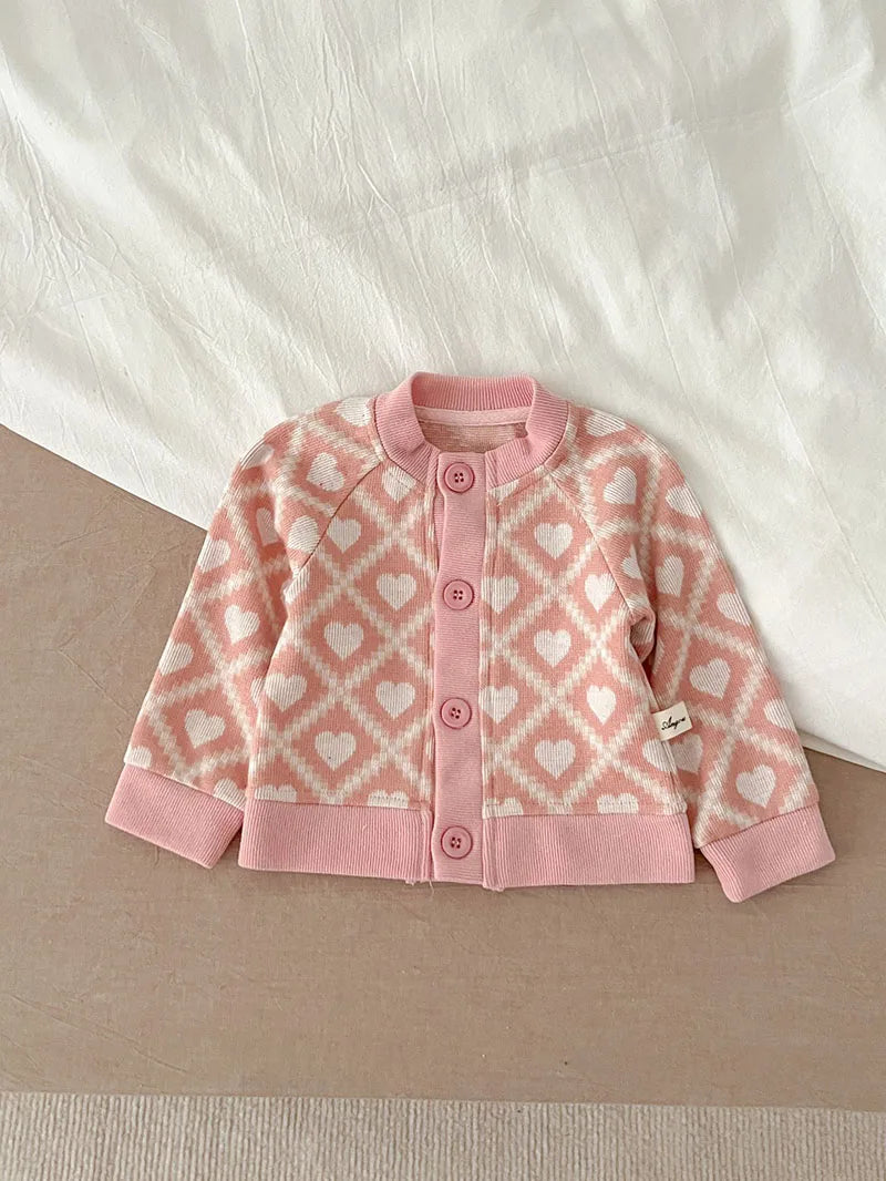 カーディガン・パーカー ベビーカーディガン ニットジャケット ハート レトロフラワー 幾何学 15柄【mh0004142】