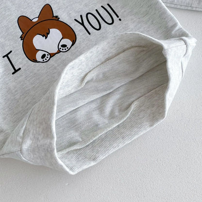 長袖セットアップ ベビーセットアップ 2点セット 長袖スウェットシャツ+ロングパンツ ベアくまプリント 2カラー【mh0004751】