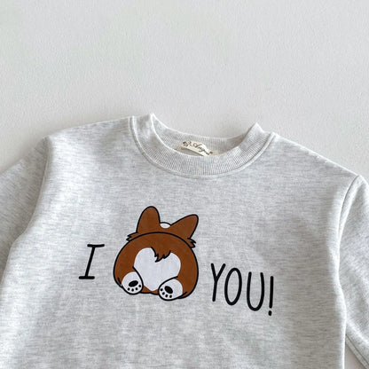 長袖セットアップ ベビーセットアップ 2点セット 長袖スウェットシャツ+ロングパンツ ベアくまプリント 2カラー【mh0004751】