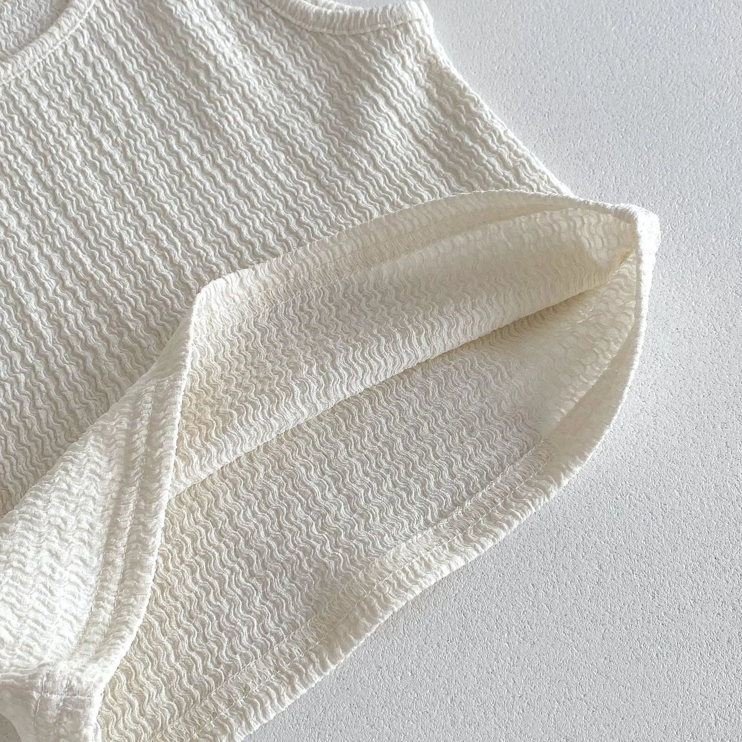 ノースリーブセットアップ キッズセットアップ 2点セット タンクトップ+ショートパンツ シンプルベーシック 2カラー【mh0005251】