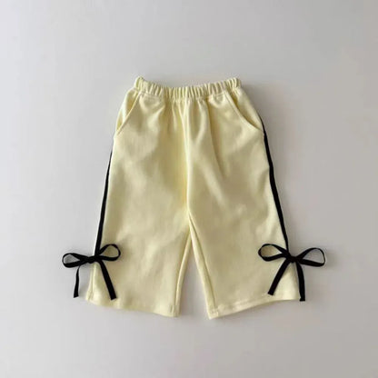 長袖セットアップ ベビーキッズセットアップ 2点セット リボンサイドライン長袖スウェットシャツ+スウェットパンツ 2カラー【mh0007353】