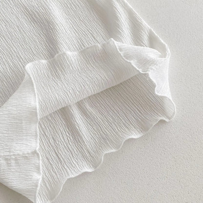 ノースリーブセットアップ キッズセットアップ 2点セット ノースリーブシャツ+ワイドルーズロングパンツ 無地 3カラー【mh0005573】