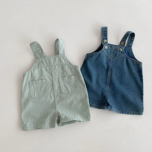 オーバーオール キッズオーバーオール デニム ショート サスペンダーパンツ サロペット ジャンプスーツ 2カラー【mh0005243】