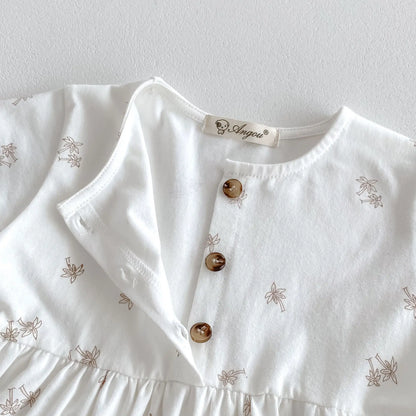 半袖ワンピース キッズワンピース 半袖サマーワンピース フラワー小花柄プリント 2カラー【mh0005569】