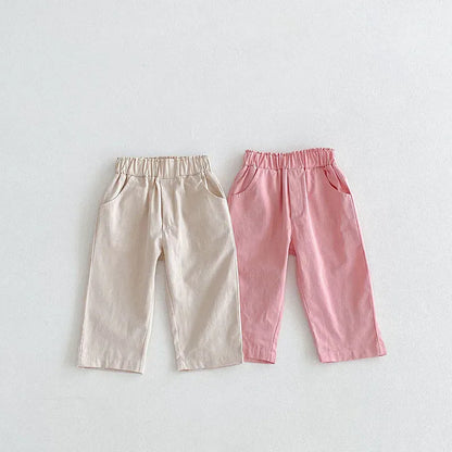 ロングパンツ・スウェットパンツ キッズパンツ シンプルベーシック ストレートロングパンツ 2カラー【mh0006139】