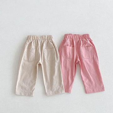 ロングパンツ・スウェットパンツ キッズパンツ シンプルベーシック ストレートロングパンツ 2カラー【mh0006139】
