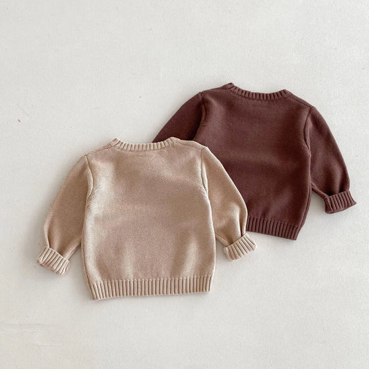 ニット・セーター キッズトップス ニットセーター レターロゴ刺繍 2カラー【mh0006663】