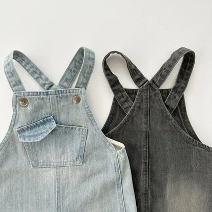 オーバーオール キッズオーバーオール ポケットデニムサスペンダーパンツ 2カラー【mh0006822】