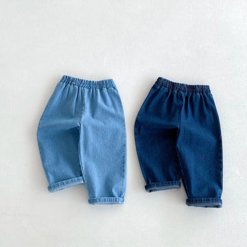 デニムパンツ キッズパンツ シンプルベーシックデニムパンツ ジーンズ 2カラー【mh0006826】