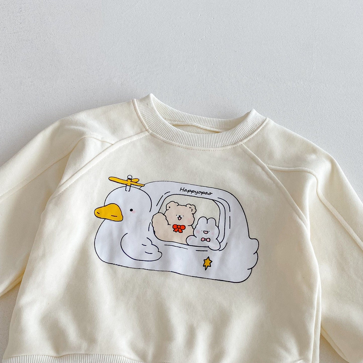 長袖セットアップ プリント長袖スウェットシャツ+レースフリルスウェットパンツセットアップ 2点セット【mh0010650】